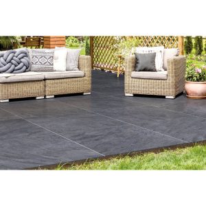 Gresie porțelanată rectificată Avio Quarzite Anthracite, 60x60x2 cm, mată