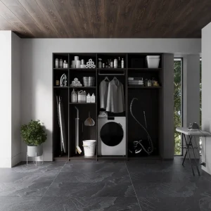 Gresie Stone Austin Nero Carving, 60x120, mată