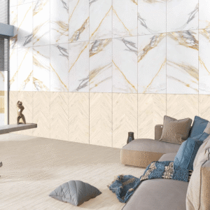 Gresie porțelanată Tilia Chevron Natural, 60x120 cm