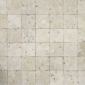 Travertin Light - 10X10x1 cm, în nuanțe deschise de crem și bej