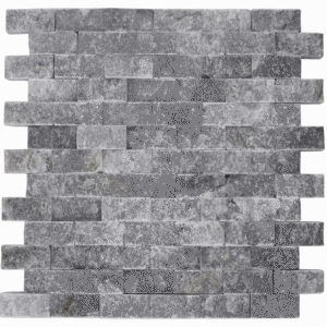Mozaic din marmura Dark Grey pe plasa - 29.5x30 cm