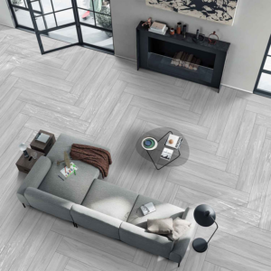 Gresie Kempad Light Grey 20x120 cm, mat-carving